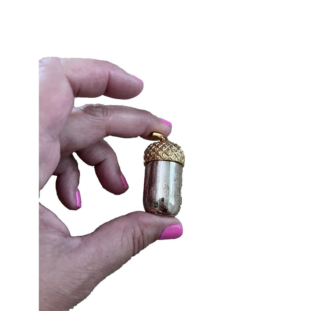 Towle Salt Shaker Acorn Gold Top w/ Silver Base Plated Vintage Japan Fall Nut